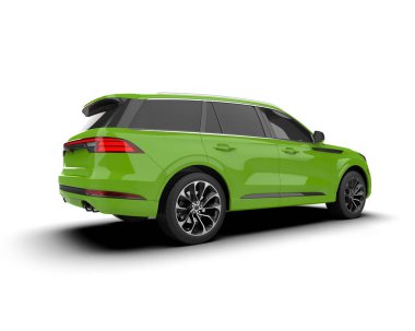 Beyaz arka planda modern bir araba. 3 Boyutlu Hazırlama