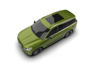 Araba beyaz arka planda izole edilmiş. 3d oluşturma.