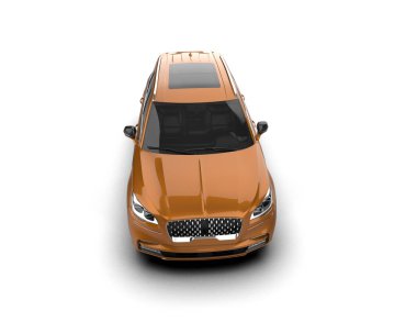 Modern araba beyazda izole edilmiş. 3D görüntüleme - illüstrasyon