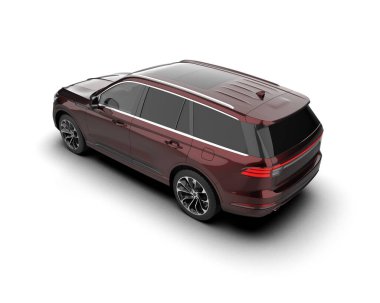 Beyaz arka planda modern lüks bir cip. 3d oluşturma