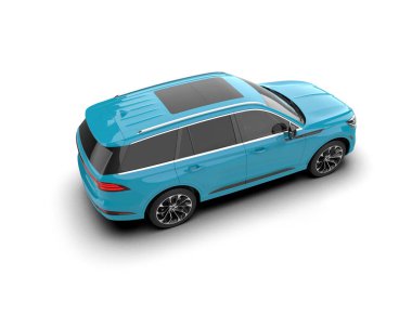 beyaz arkaplanda izole edilmiş araba 3 boyutlu görüntüleme