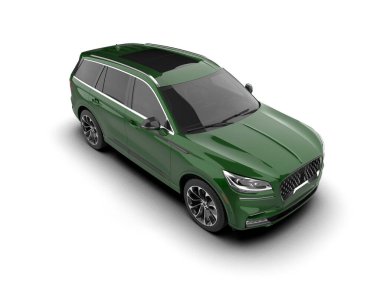 modern lüks yeşil araba beyaz arka planda izole