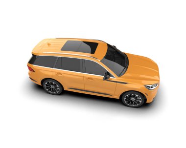 Hafif arka planda modern kompakt araba. 3 Boyutlu Hazırlama.