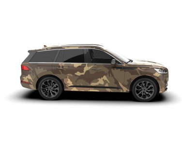 Beyaz arka planda koyu renk bir tasarımı olan modern bir cip. 3d illüstrasyon