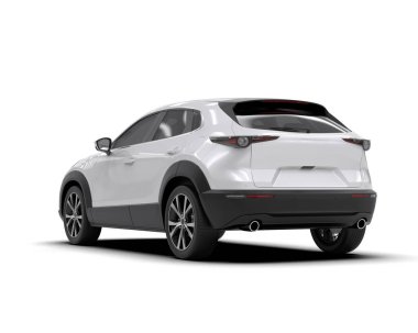 beyaz arka planda modern araba 3 boyutlu