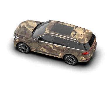 modern araba - beyaz arka planda SUV