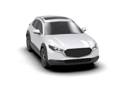 beyaz arka planda beyaz modern araba