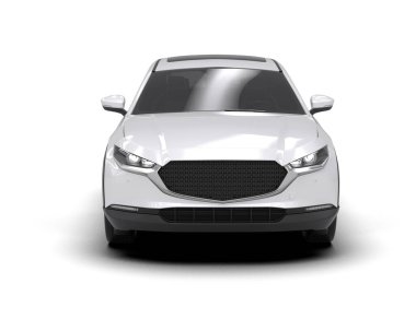 beyaz arka planda modern araba beyaz arka plan. 3d illüstrasyon