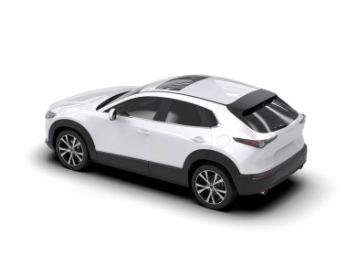 Modern beyaz modern elektrikli şehir arabası - arka plan