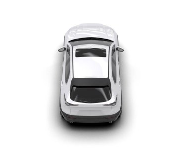 Beyaz modern araba üst görünümü