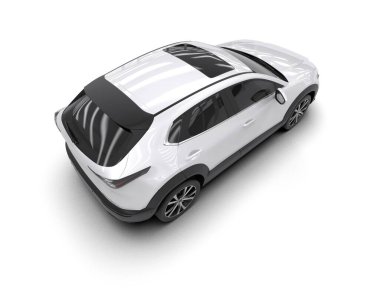 Siyah arka planda beyaz modern cip. 3d oluşturma