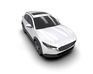 beyaz arkaplanda modern araba