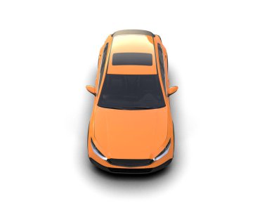 turuncu modern araba beyaz arka planda