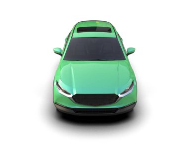 Gerçekçi yeşil araba. 3d illüstrasyon