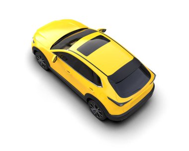 sarı modern araba arka planda izole