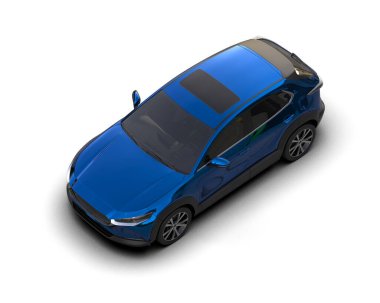 mavi SUv beyaz arkaplanda izole edildi