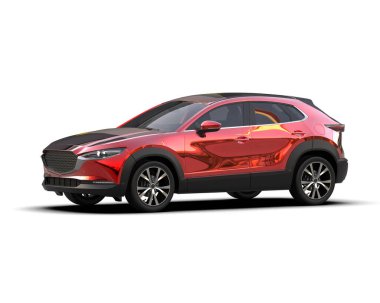 beyaz arka planda modern araba 3 boyutlu görüntüleme.