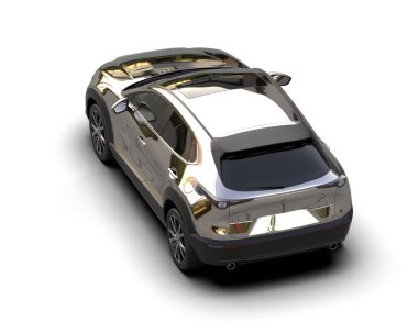 Siyah arka planda modern lüks bir araba. 3 Boyutlu Hazırlama