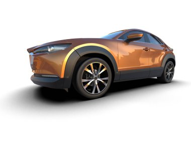 modern araba beyaz arka planda izole edildi. 3 boyutlu görüntüleme