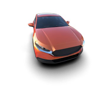 Günışığı altında modern bir araba. 3 Boyutlu Hazırlama.
