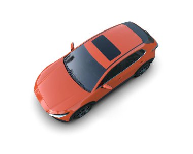 modern araba beyaz arkaplanda izole edilmiş 3 boyutlu görüntüleme