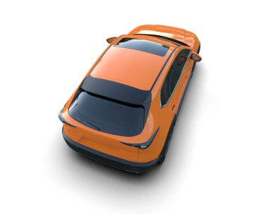 turuncu araba 3 boyutlu görüntüleme