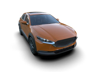 Beyaz arka planda modern lüks sedan.