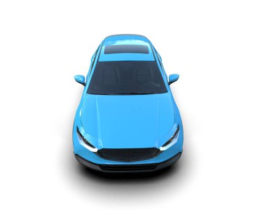 beyaz zemin üzerinde mavi araba