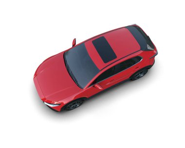 Modern araba arka planda izole edilmiş. 3d oluşturma