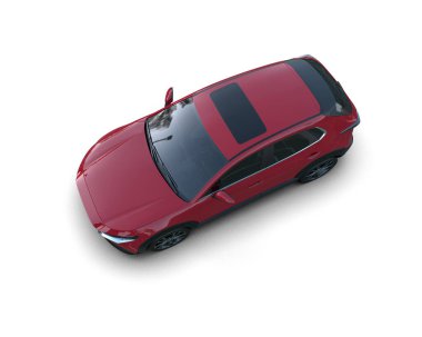 Beyaz arka planda modern bir araba. 3d illüstrasyon