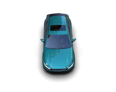 beyaz arka planda modern araba, üst görünüm