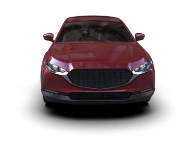 modern araba beyaz arka planda izole edildi. 3 boyutlu çizim - illüstrasyon