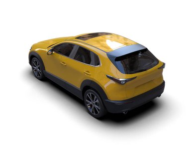 Araba beyaz arka planda izole edilmiş. 3D görüntüleme - illüstrasyon