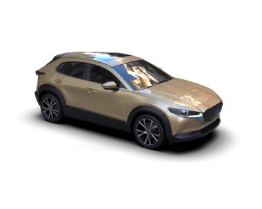 Araba beyaz arka planda izole edilmiş. 3d oluşturma