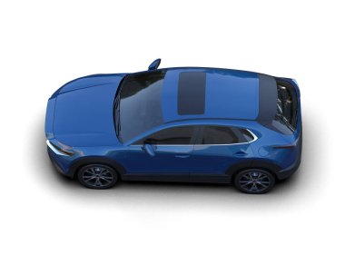 Mavi spor araba. 3d oluşturma