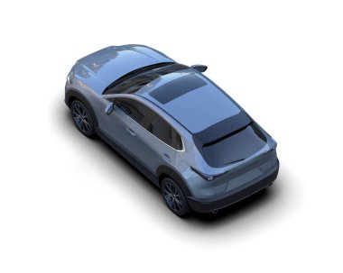 Beyaz arka planda modern şehir arabası