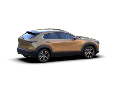 Beyaz arka planda modern lüks SUv 3 boyutlu görüntüleme