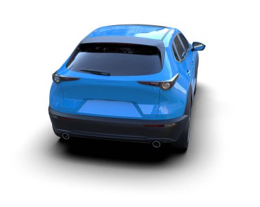 mavi modern araba - arka plan