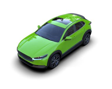 modern elektrikli araba - konsept 3 d illüstrasyon