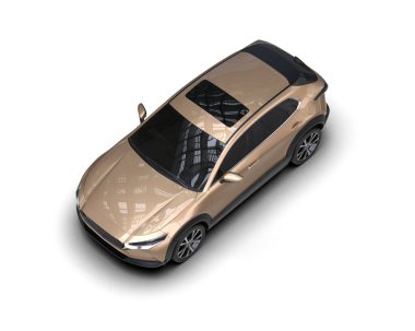 Lüks modern spor araba beyaz arka planda izole edilmiş. 3d oluşturma.