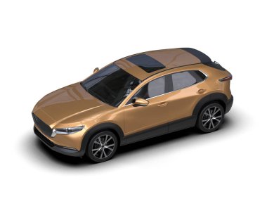 Beyaz arka planda bir araba. yüksek çözünürlüklü, 3D görüntüleme.