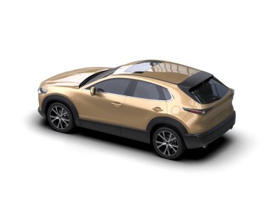 Modern araba arka planda izole edilmiş. 3D görüntüleme - illüstrasyon