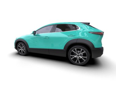 Modern SUV beyaz arka planda izole edildi. 3d oluşturma.