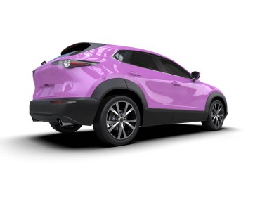 Pembe kompakt araba - arka görünüm