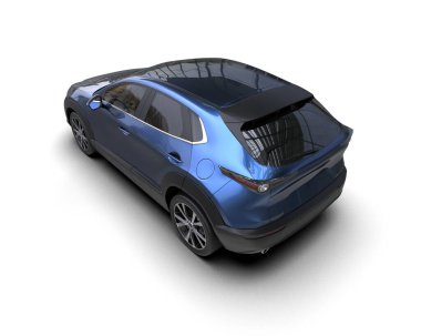 modern elektrikli araba beyaz arka planda izole edildi. 3 boyutlu görüntüleme