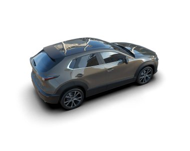 Bir markanın 3 boyutlu çizimi - daha az genel SUv beyaz ortamda izole edildi