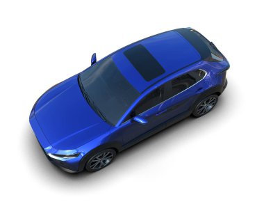 Modern araba beyaz arka planda izole edilmiş. 3d illüstrasyon.