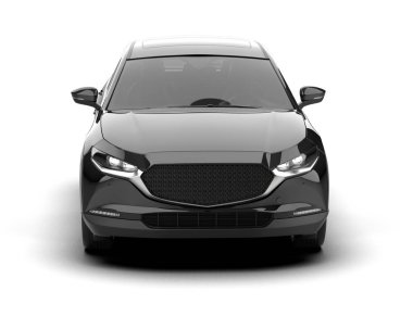 Beyaz arka planda siyah modern araba. 3d oluşturma