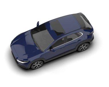 modern araba beyaz arka planda izole edildi. 3 boyutlu çizim - illüstrasyon