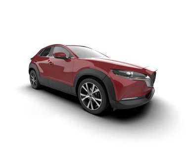 Beyaz arka planda modern lüks spor jip. 3d oluşturma.